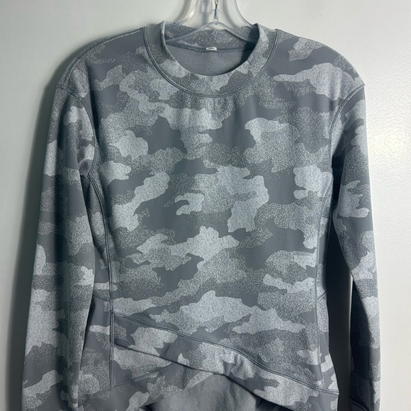 Lululemon Close to Crossing Long Sleeve Shirt Camo Rhino Grey Starlight Size 6 - Picture 3 of 8
